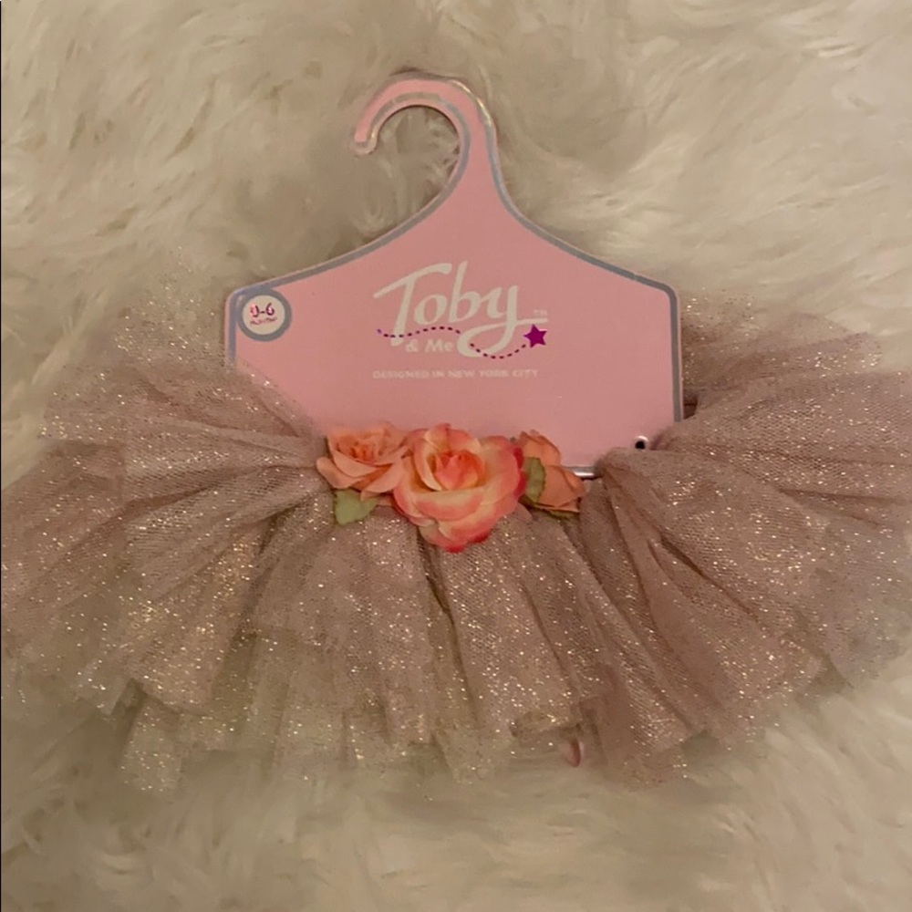 Baby girls rose gold tutu NWT